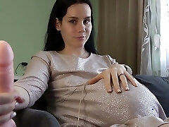 Super Hot Pregnant Stepmom Anna Gives a Handjob