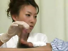 Japanese nurse gives some special fuck service to her patient