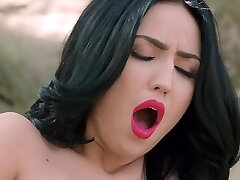 Black-haired model Jade Baker loves to play solo while in the outdoors Black-haired model Jade Baker loves to play solo while in the outdoors