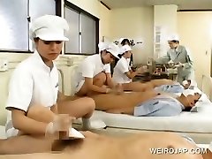 Japanese nurses plumbing patients