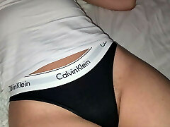 Milky top and Calvin Klein panties – the sexiest combo