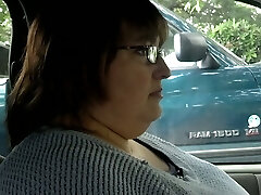 Mature Plus-size neighbor lady wants to play with my cock in her truck