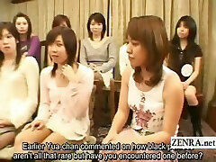 Subtitled Japanese students CFNM with large black guy