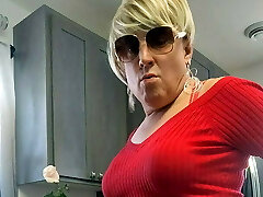 Sexy Unexperienced Crossdresser Cums on Kitchen Island 