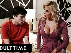 Adult Time - Steamy Blond Step-Milf Caitlin Bell Cheers Up Her Stepson By Taking His Virginity!