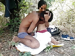 Schoolgirl having hump with a stranger in the woods