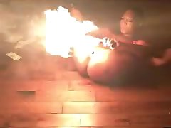 Stripper shoots fire out of pussy