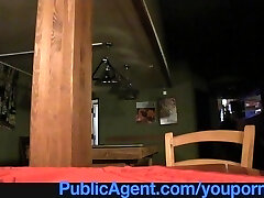 PublicAgent Blonde cafe waitress penetrates in the toilets