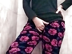 came to my step-mom bathroom, I flash my dick near her and embark jerk off, and she pretends that nothing happened but she
