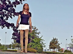 TGIRL wears very short Miniskirt in Public - Crossdresser
