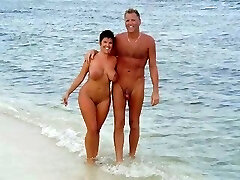 Sexy fledgling exhibitionist couples compilation on the beach
