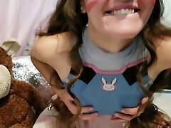 Super-cute Overwatch Dva Cosplaying Teen Strips And Takes BBC