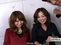 Subtitled Japanese CFNM amateur group femdom with toys