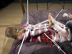 Olesya Hog-tied With Of Ropes