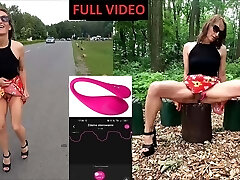 Public flashing and peeing in the Park with a Remote Wand