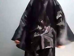 NEW Ebony Satin Abutai Cloak
