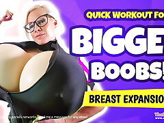 बड़े स्तन के लिए त्वरित कसरत! स्तन विस्तार