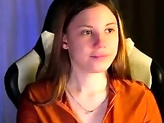 Cute curly dark-haired solo webcam masturbation