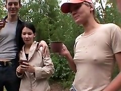 Two Hot Russian Teens Outdoor Sex Romp