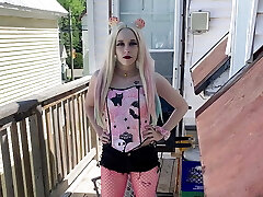 Emo Female Showing Her Outfit