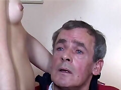 Catrien gives real sex to caught wanking grandpa