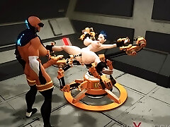 Cyber boink machine in action! Sexy shemale plays with super big-chested girl Cyber boink machine in action! Sexy shemale plays with super big-chested girl