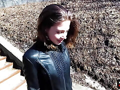 Highly Risky Teen Games Blowjob in a Public Place and Flashing Tits