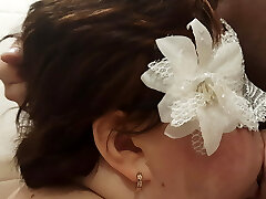 Bodacious brief-haired slut is so hungry for a cock, she deepthroats me in the shower, swallows all the cum