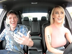 Mature busty blonde vixen Maxim Law gets spunk on her natural big melons