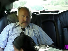 Amateur MMF Three-way for German Stepmother Mareen with 2 old Guys