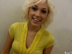 Solo Model With Natural Udders Masturbates Using Machine