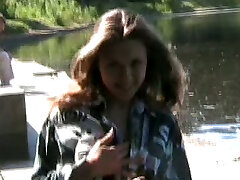 Fantastic lusty young babe shows off her big bosoms and killer ass by the lake Fantastic lusty young babe shows off her big bosoms and killer ass by the lake