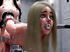 Slave Training in Metal Restrain Bondage