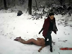 Mistress Luna - Boot Predominance In The Freezing Snow (Ballbusting & CBT Stomping)