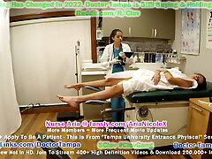 Become Medic Tampa & Examine Angel Santana With Nurse Aria Nicole During Humiliating Gyno Exam Required Four New Students!