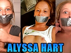 Lil' Ginger-haired Alyssa Hart Duct Tape Gagged In Three Hot Gag Fetish Videos