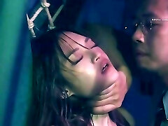 Skinny Chinese young girl with small boobs and big arses have her first BDSM fuck-fest with big knob