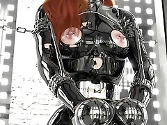 Ginger in Hardcore Metal Bondage and Latex Catsuit 3 Dimensional Animation