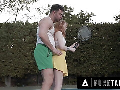 PURE TABOO Tiny Redhead Teen Madi Collins Begs Her Hot Tennis Coach To Predominate Her Diminutive Pussy