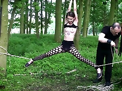 Submissive teen tied up in the woods Submissive teen tied up in the woods