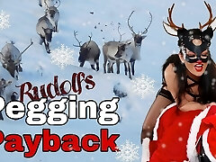 Rudolph Pegs Santa Pegging Payback Miss Raven Training Zero Huge Strapon Cord On Femdom FLR Male Slave BDSM Bondage