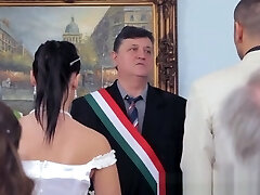 Stunning bride dominated after the wedding Stunning bride dominated after the wedding