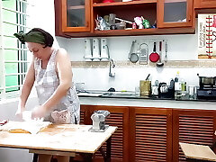 Naked Cooking. Nudist Housekeeper, Naked Bakers. Nude Maid. Bare Housewife. L1
