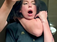 Risky public fuck-a-thon in a restroom. Fucked a McDonald's worker over spilled fanta! - Eva Soda