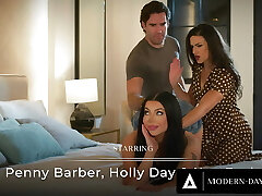 MODERN-DAY SINS - Penny Barber & Her Husband Get Revved On While Spanking Exchange Student Holly Day