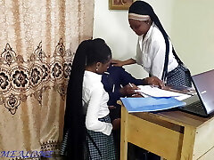 Naughty Students in Uniforms Suggest Sex to Upgrade Their Exams Score at the Principal Office.
