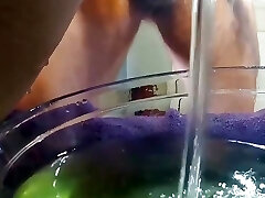 Extreme Closeup of Cum and Piss Mix Recipe Making