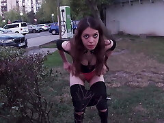 Outdoor extraordinary fun in front of strangers Outdoor extraordinary fun in front of strangers