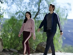 Violet Rain swallows every drop of cum after a doggy style plow