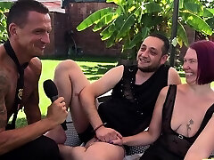 Trussed slave gets muff fingered Trussed slave gets muff fingered